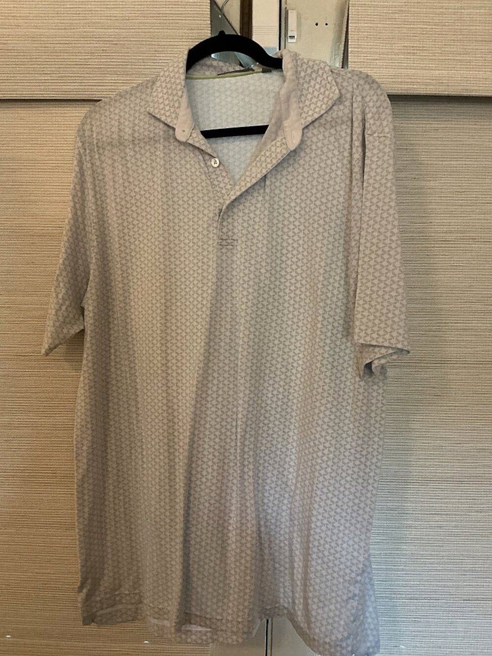 tasc Cloud Polo - light gray geometric pattern Size L